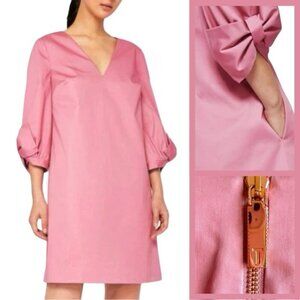 Ted Baker Solyane Pink Bow-Detail Poplin Cotton Shift Dress Size 4 TB Size 1